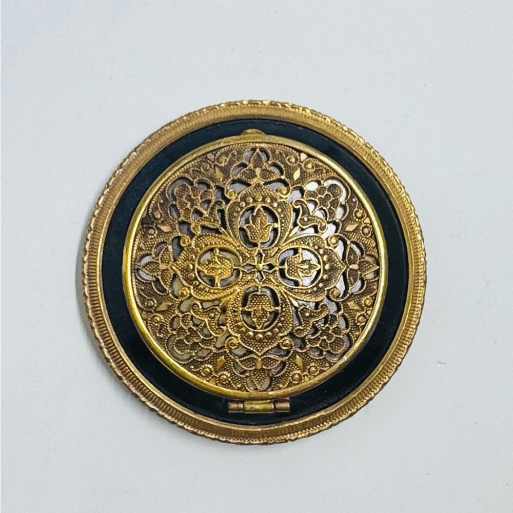 Antique Victorian Filigree Mirror Compact